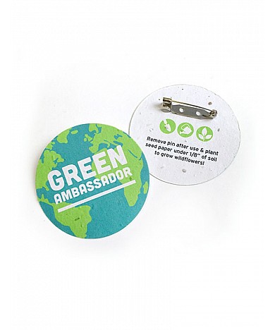 Plantable Seed Paper Button  Badges 100% Plant (2")