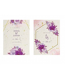 Purple Rose Plantable  Wedding Card