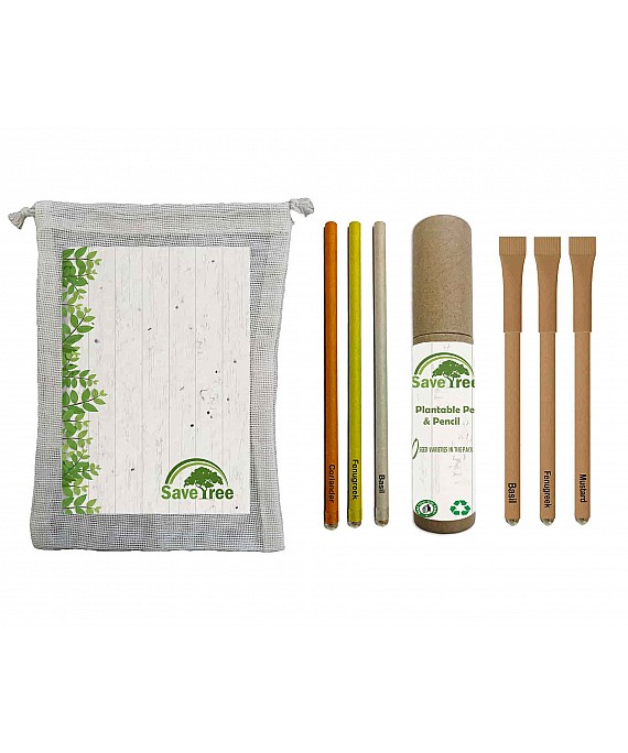  Plantable Stationery Kit with Cotton Bag (3+3)